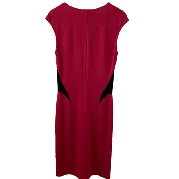 ✨2026 SALE ITEM✨Venus Fuchsia Pink & Black Sleeveless Midi Dress Career Wear - Picture 2 of 7